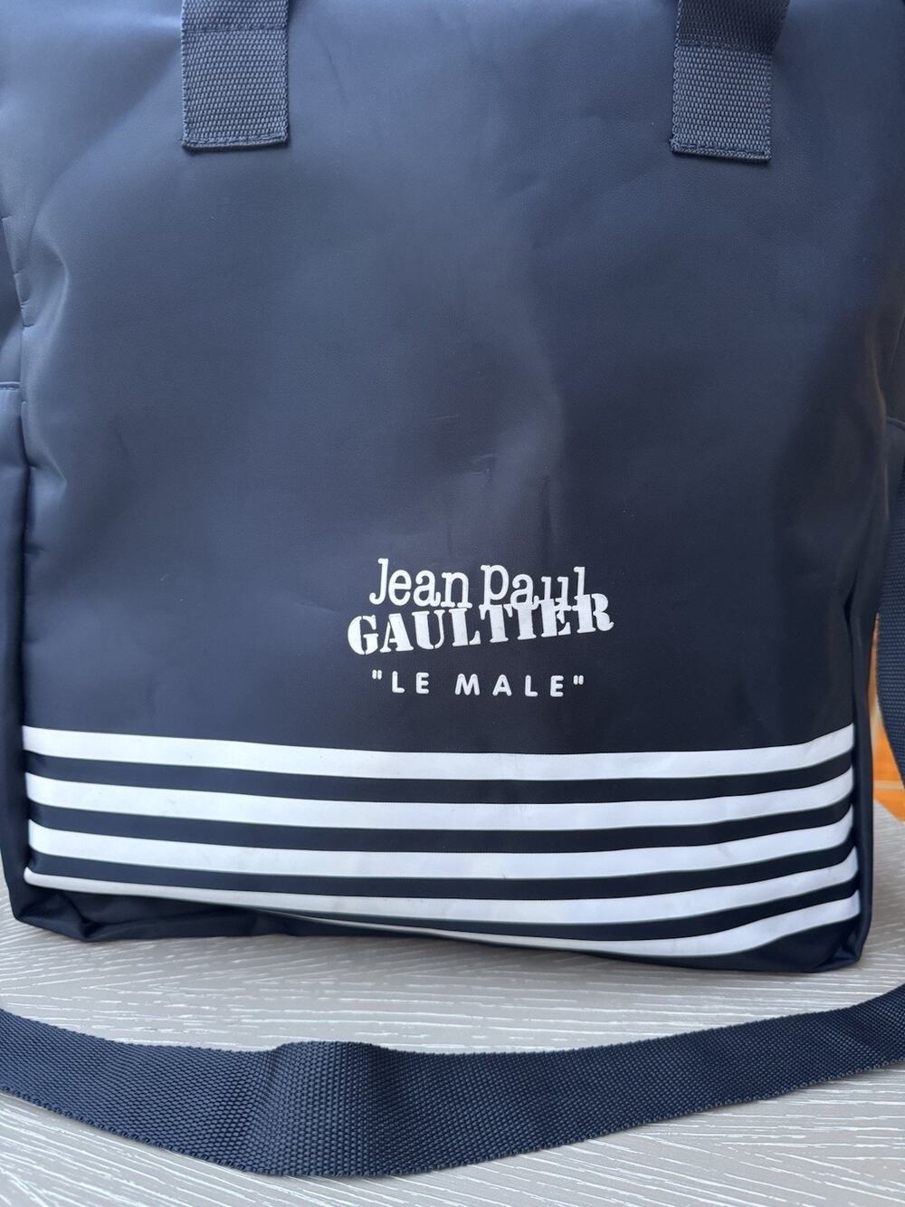 Jean Paul Gaultier Le Male Navy Blue Messenger Travel Weekend Tote Bag GWP